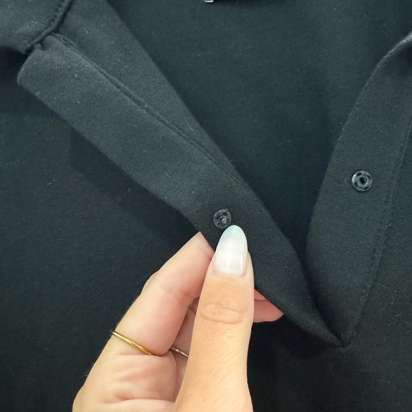 Pomander Place Tuckernuck Black Easy Polo Sweatshirt Collared - Picture 5 of 8